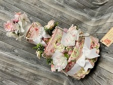 Baby Diaper Cake Tea Party Garden Floral Shower Centerpiece Gift Girl Newborn