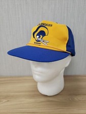 VTG 70s / 80s. Los Angeles / LA Rams NFL Blue  Yellow Trucker Hat. Made In     