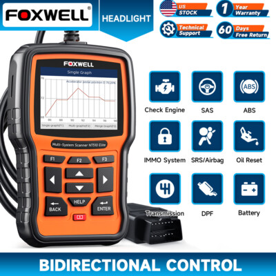 Foxwell NT510 Elite for Honda Acura Bidirectional OBD2 Diagnostic Scanner SRS