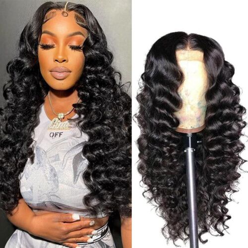 26inch Loose Deep Curly Human Hair Wigs 4x4 Lace Frontal Wigs Remy Hair Wigs