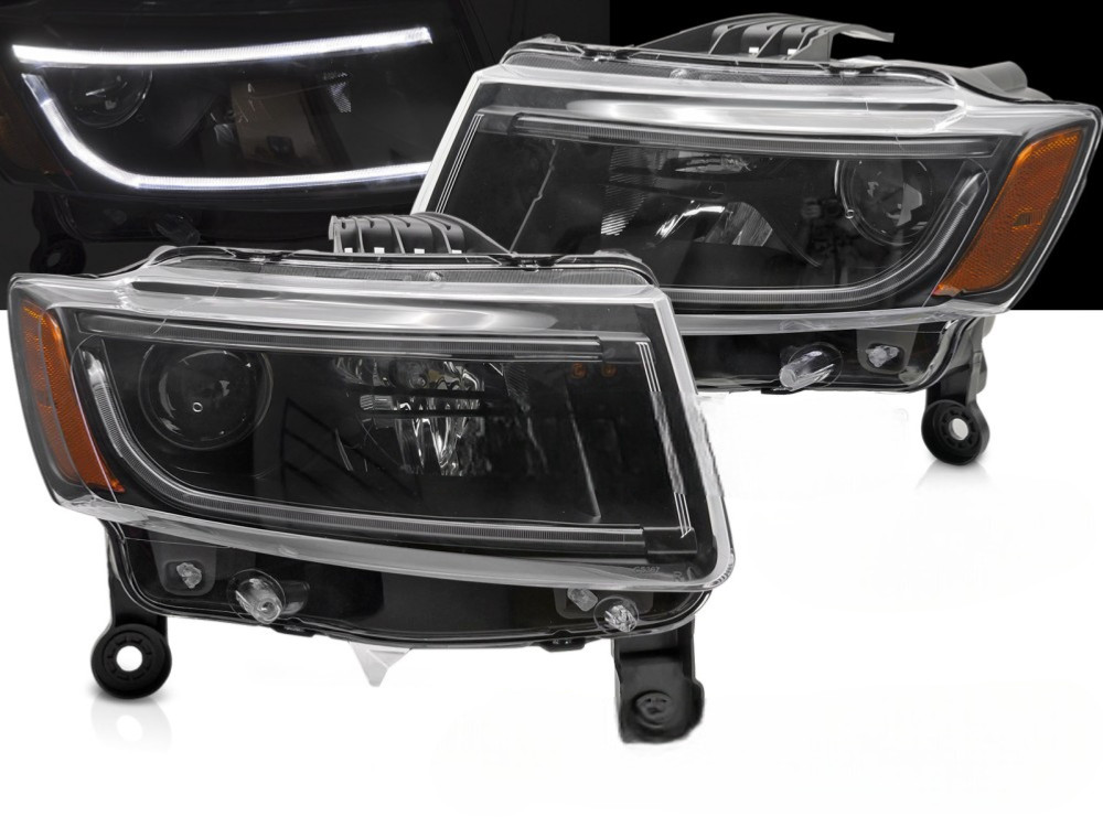 Phares Jeep Grand Cherokee 2014 Tube Light Noir pour une visibilité accrue