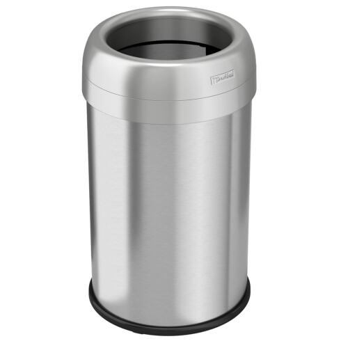 iTouchless Stainless Steel 13 Gallon Dual-Deodorizer Round Open Top Trash Can