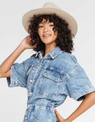 Teressa Foglia tiedye blue beige flat felt fedora hat 100X Nick Fouquet 7 1/8 57 Teressa Foglia Hat - Gem main image 4