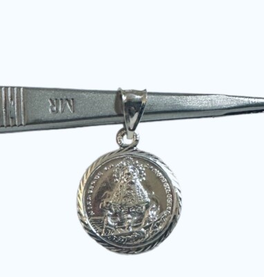 Sterling Silber 925 Unsere Liebe Frau der Nächstenliebe ''Caridad del Cobre'' 19 mm runde Medaille