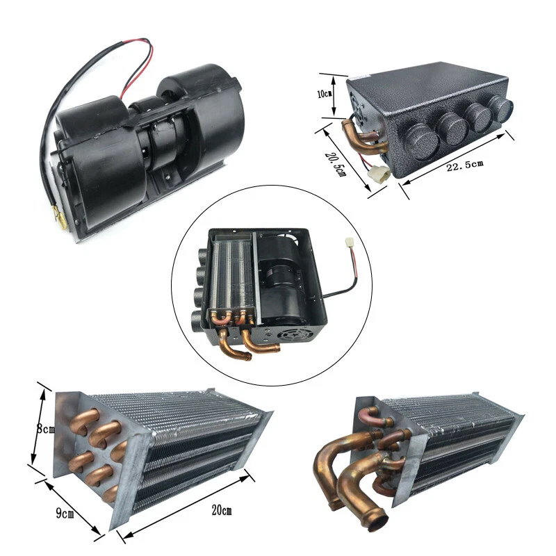 Kit de interruptor de velocidad de tubo de cobre calentador compacto universal 12V para auto camión debajo del tablero Foto 2 de 4