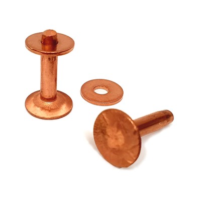 (0,73 EUR/Stck)  Kupfernieten & Scheiben 13x13 mm Vollkupfer - 50 Stück #9