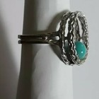 Sterling Silver Turquoise Oval Shaped Frame Ring — photo 9