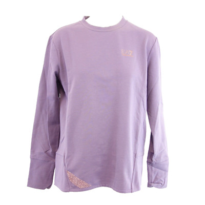 EMPORIO ARMANI EA7 Sweatshirt Damen Lila DE 36 S Oberteil Nieten Relaxed Neu