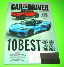 Car and Driver MAGAZINE January 2020 ISSUE Label Cut Out From Front Cover