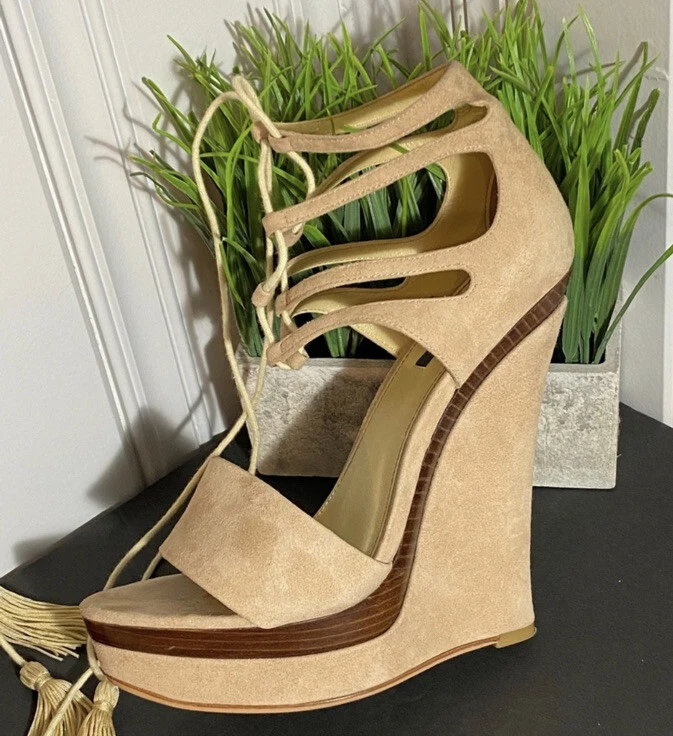 Corbatas al tobillo de gamuza para niños Rachel Zoe Kayne rubor con cuña Foto 4 de 4