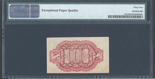U.S. 1864-69 10 CENTS FRACTIONAL CURRENCY FR-1251 CERTIFIED PMG "CHOICE-64-PPQ" - Picture 4 of 4