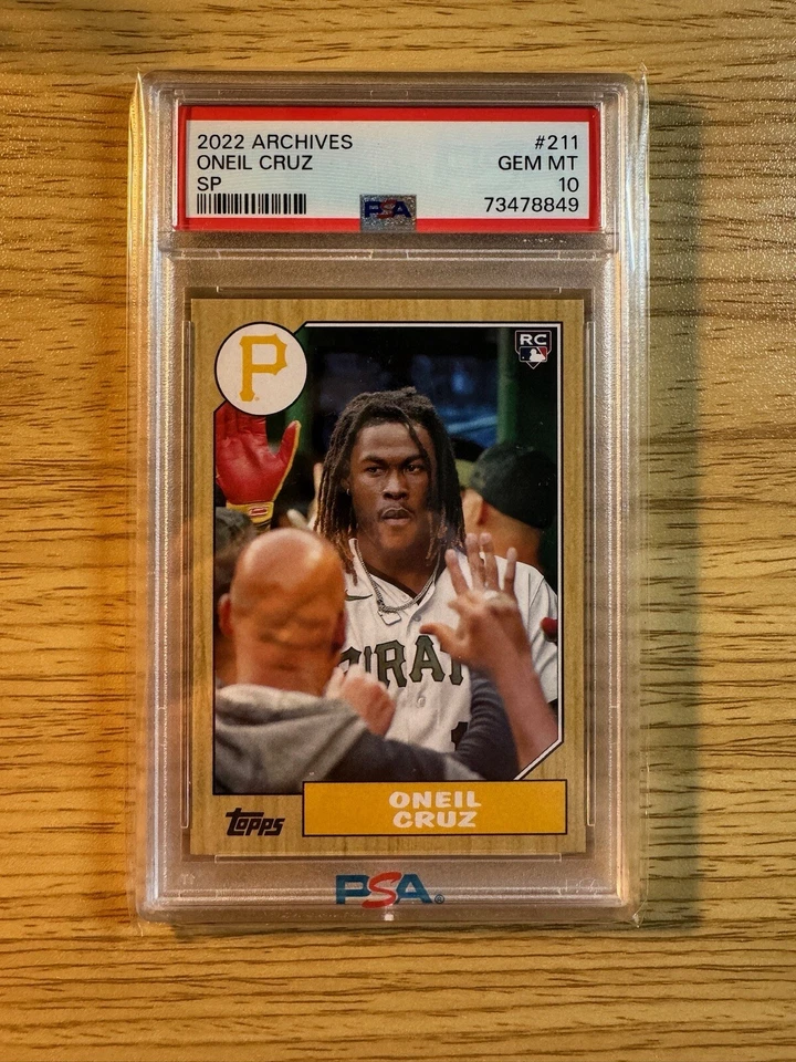 2022 Topps Archives #211 ONEIL CRUZ RC Rookie Image Variation SP PSA 10 Pirates - Image 4 of 4