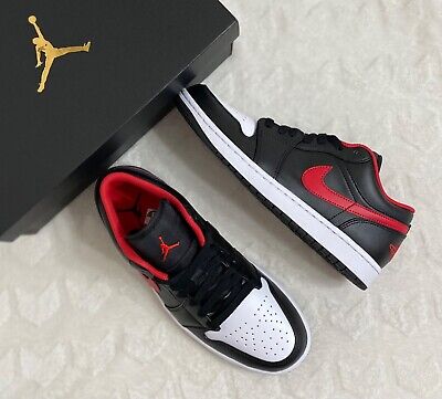 Nike Air Jordan 1 Low WHITE TOE Black/Red-White (8, 9.5, 11 Nike Air Jordan 1 Low WHITE TOE Black/Red-White (8, 9.5, 11