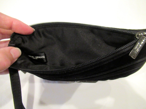 Giorgio Armani Parfums black velvet wristlet, 7-3/4" wide - Picture 6 of 6
