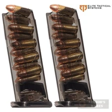 ETS Glock 43X 48 G43X G48 9mm 10-Round MAGAZINE 2-PACK Carbon Smoke SMK-GLK-43X