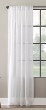 Clean Window Sheer Anti-Dust Linen Blend Rod Pocket 52x84" Curtain Panel White