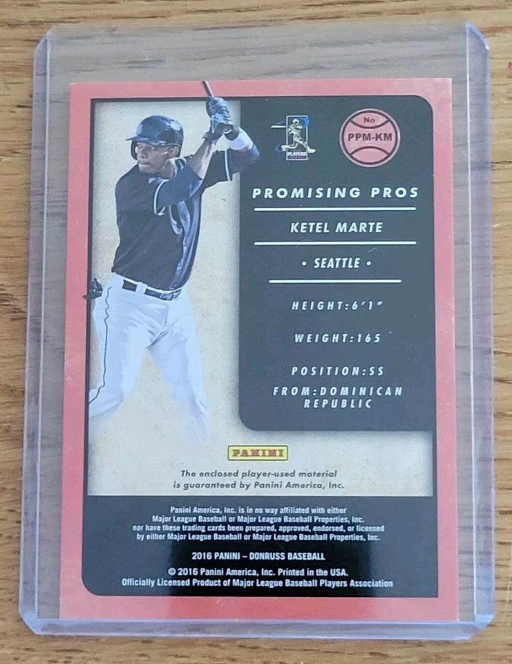 2016 Donruss Ketel Marte RC Promising Pros Materials Seattle Mariners  PPM-KM - Image 2 of 2