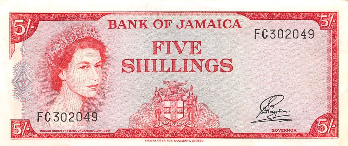 美品+　英領ジャマイカ　1960年　ジョージ6世　10シリング　P-60 1960 Jamaican Paper Money for sale | eBay