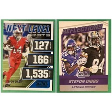 Lot (2) Stefon Diggs Panini Score Inserts ~ Reflections & Next Level Stats