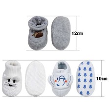 Infants Toddler Soft Warm Plush Cozy Fuzzy Cartoon Animal Slippers Booties Socks