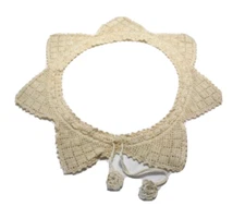 Crochet Decorative Collar 7 Points Flower Tie Vintage Handmade