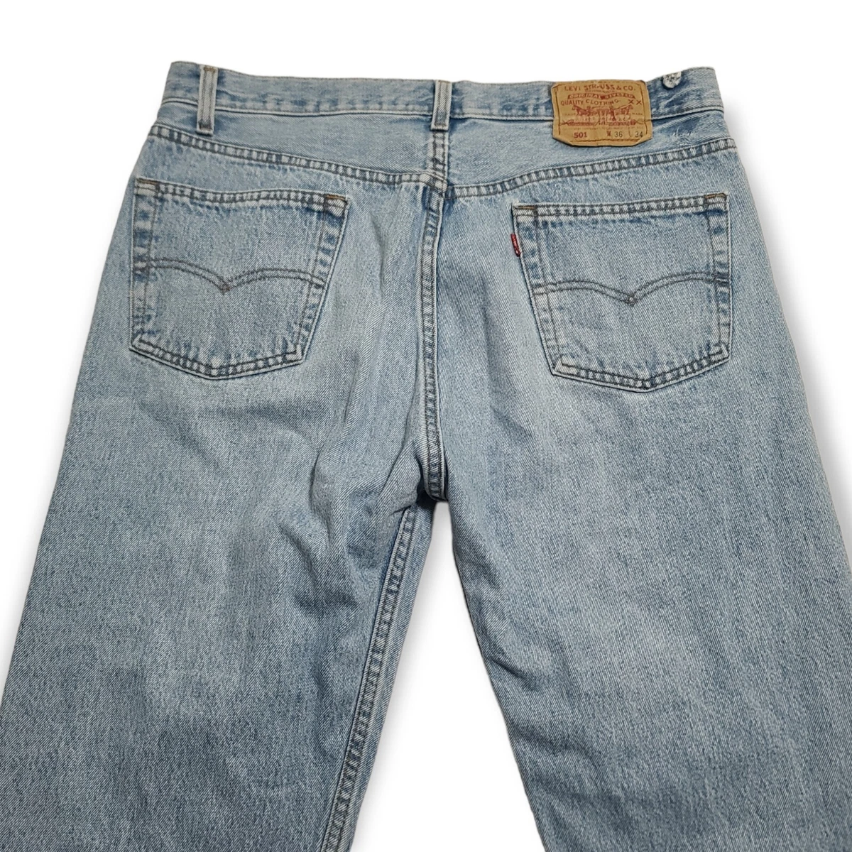 Vintage 80s Levis 501 0191 Denim Blue Jeans Made in USA Red Tab Actual 34x33.5