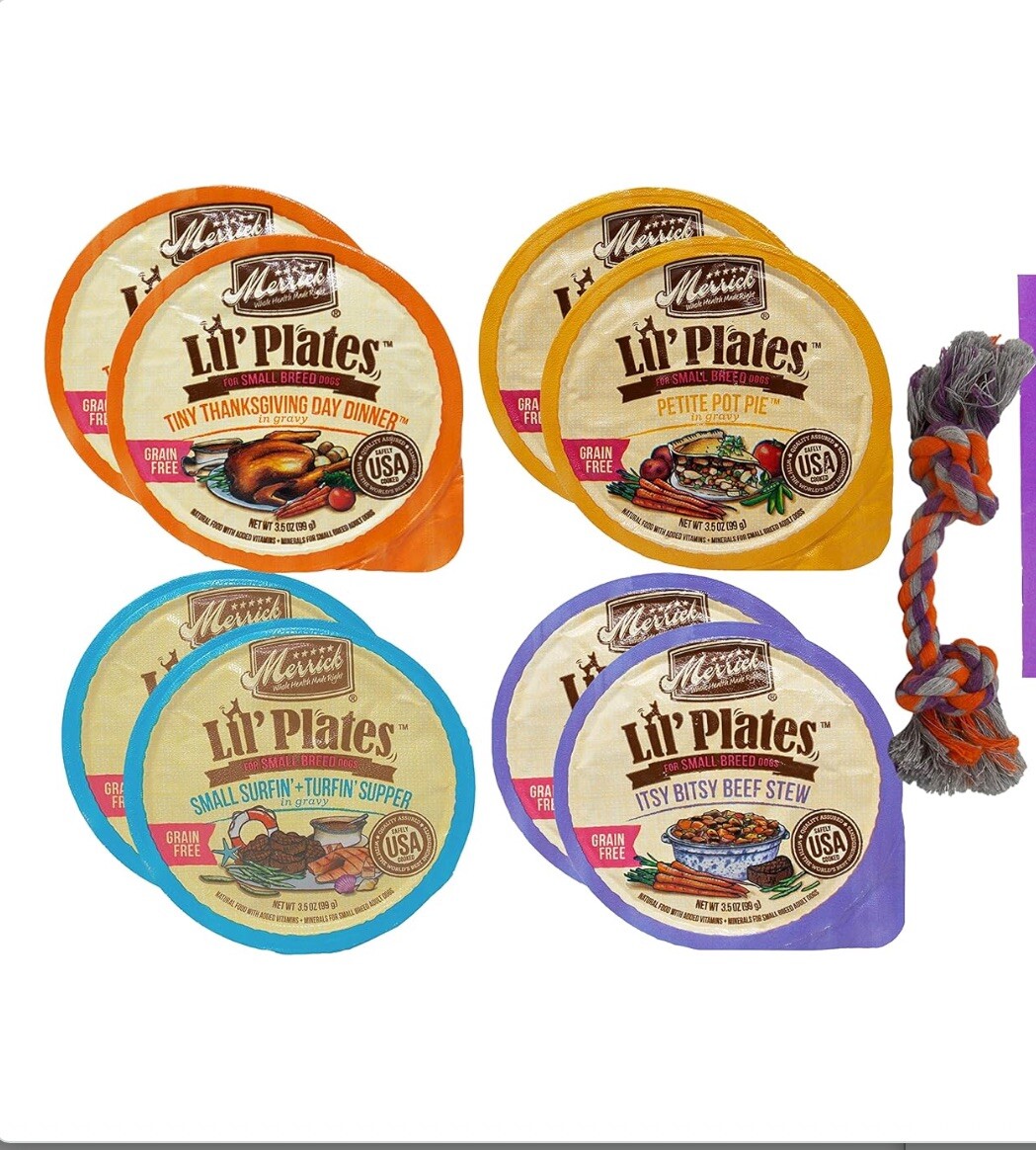 Merrick Lil&rsquo; Plates Grain Free Natural Wet Dog Food,Itsy Bitsy Beef Stew -12Tubs