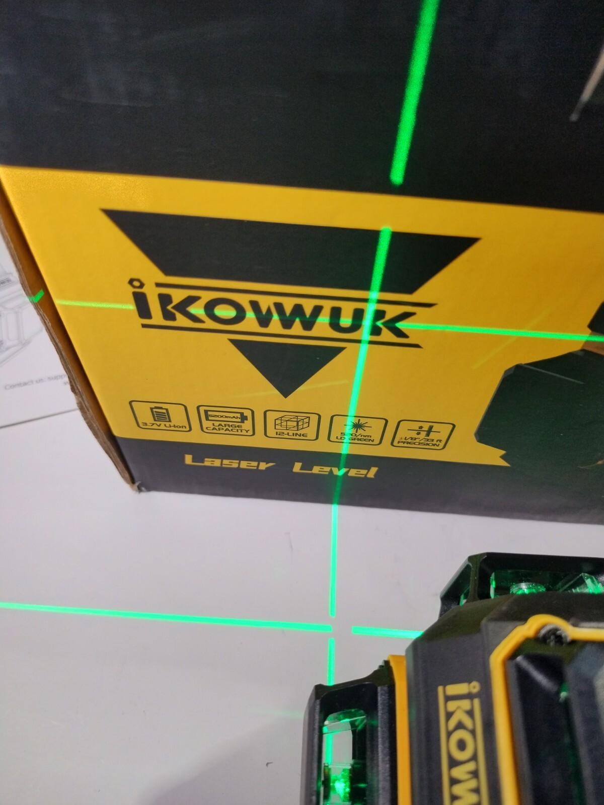 Laser Level 3x360° Cross Line Laser for Construction & Picture Hanging NEW Works