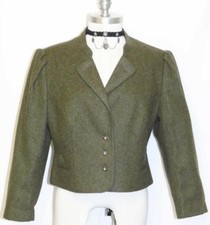 LODEN WOOL Women JACKET German 3/4 SLEEVES Hunting Riding Hunt Coat B41" 10 M