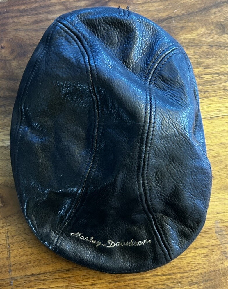 Harley Davidson Ascot Newsboy Cabbie Cap Hat Soft Black