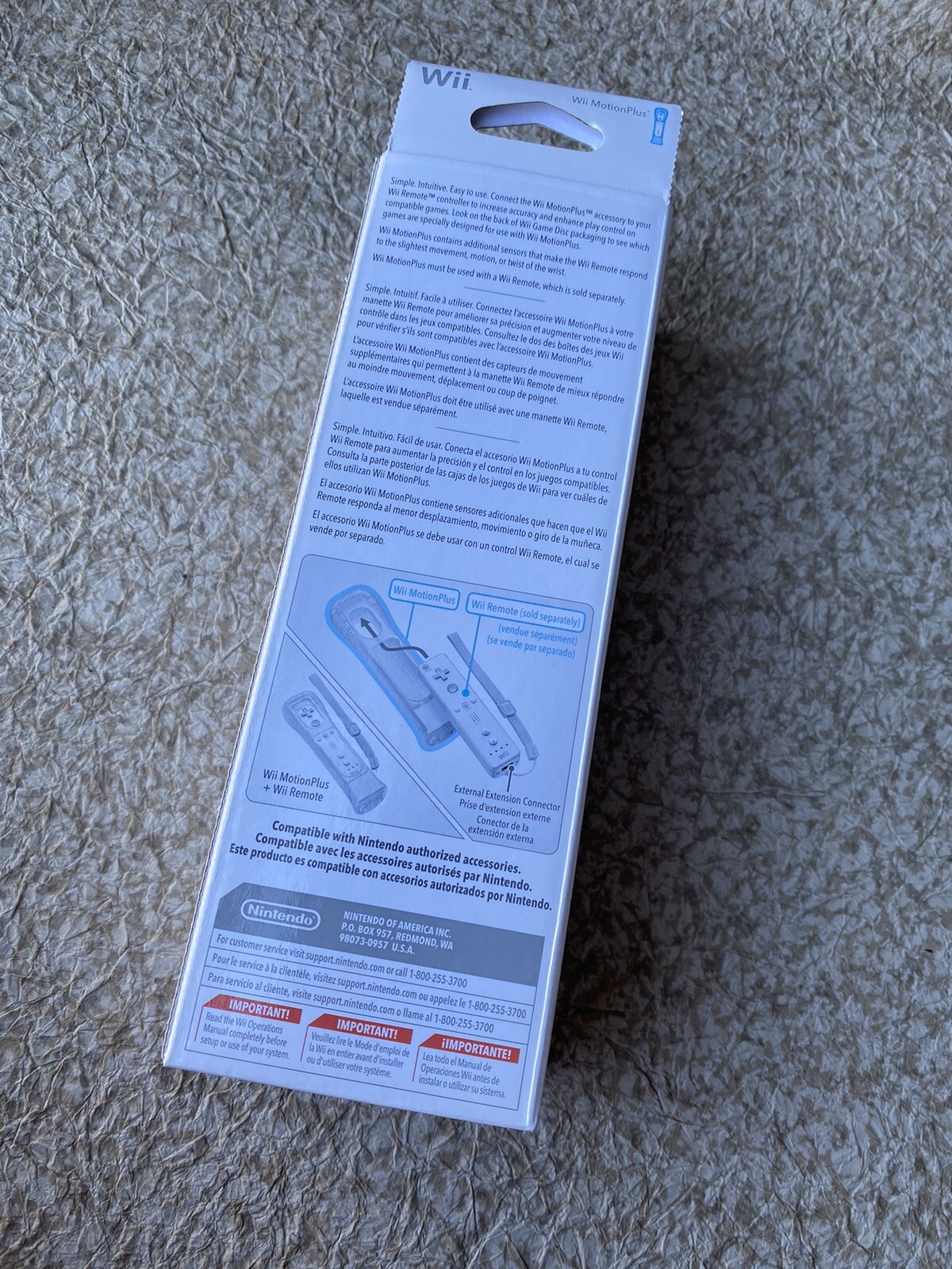 OFFICIAL Genuine Nintendo Wii Motion Plus Adapter OEM / NEW, WITH BOX