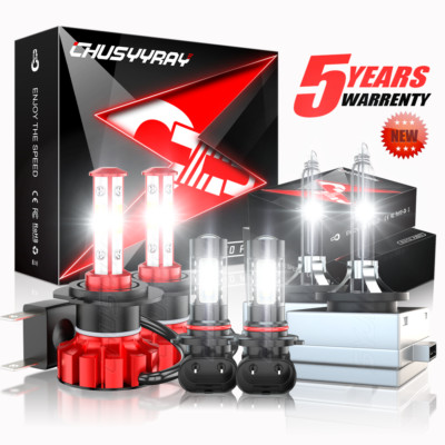 Fit Cadillac Escalade 2007-2008 6.2L V8 LED/HID Headlight hi/lo+Fog Light Bulbs