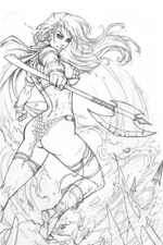 Red Sonja #19 Dawn McTeigue B&W Art Cover Comics Elite Exclusive Dynamite Comics