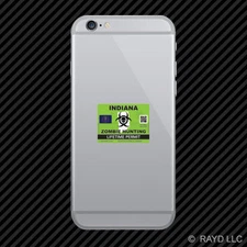 Zombie Indiana State Hunting Permit Cell Phone Sticker Mobile IN