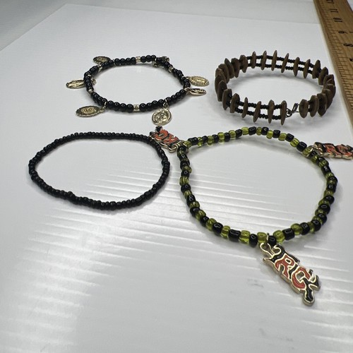 X1 Lotto Perline Vetro Nero Boho Hippie Elasticizzate Alexa’s Angels Retro Virgin Mary - Foto 4 di 6