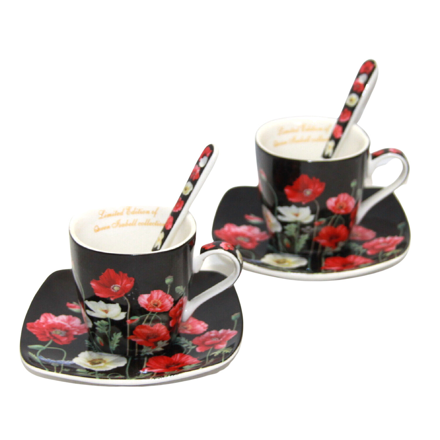 Tasses à expresso Queen Isabell en porcelaine noble et assiettes de prestige W9PB06-0