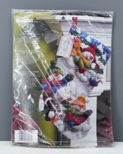 NEW Bucilla Christmas Stocking Kit Embroidery  Felt Snowman Sequins 86108