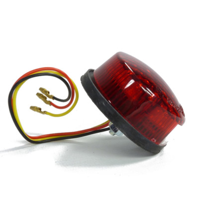 Motorrad Rücklicht LED E gepr rund mit Kennzeichen Beleuchtung Cafe Racer Style