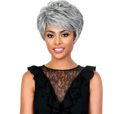 Motown Tress Full Synthetic Short Straight Tapered Back Heat Resistant Tapia Wig