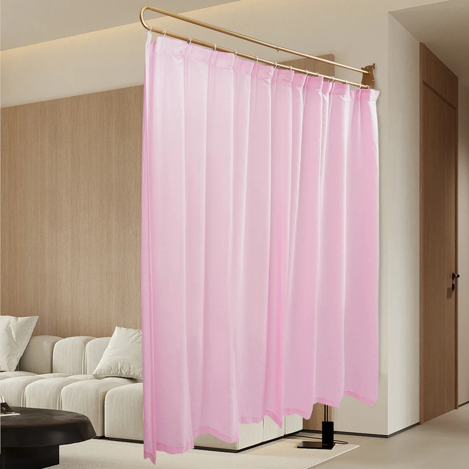 Gasa partición de protección de privacidad de cortina de 200 cm y varilla de cortina de varilla larga en forma de U Foto 2 de 4