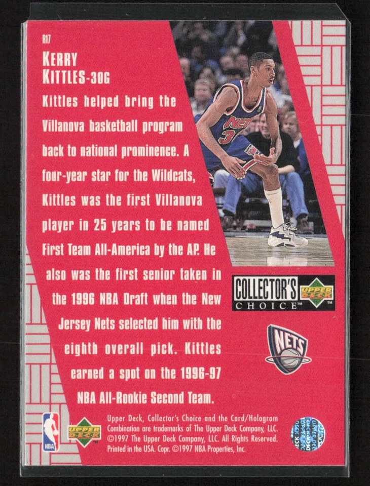 1997-98 Collector's Choice #R17 Kerry Kittles You Crash the Game Exchange - Image 2 of 2