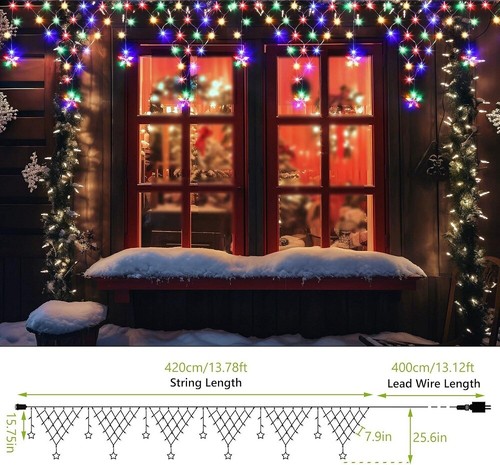 LED Net Mesh Fairy String Light Curtain Waterproof Outdoor Home Party Xmas Decor - Picture 12 of 14