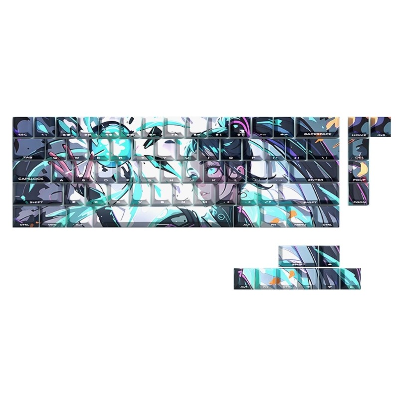 Anime Keycaps Cartoon 74 Keys PBT Keycap Mechanical Keyboards Caps for 61 67