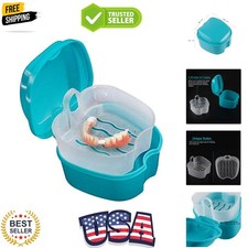 Denture Case, Denture Cup with Strainer, Denture Bath Box False Teeth Storage...