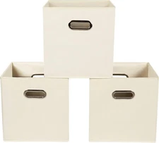 Storage Bin Cubes, Fabric Square Organizer, Foldable Handle Bins Stackable box