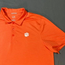 Men's Clemson Tigers Cutter & Buck Polo Shirt Size XL/TG GameDay Golf Orange