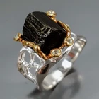 Handmade 6 ct+ Natural Tourmaline Ring 925 Sterling Silver Size 6.5 /R472828
