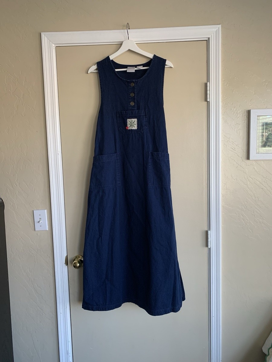 Christopher & Banks Blue Jean Jumper Maxi Dress Teacher Modest Long Garden  Sz.S | eBay