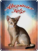 Blechschild 40X30 Cm Katze Abessinier Deko Geschenk Metall Schild