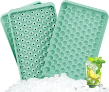 Mini Ice Cube Tray Small Round Molds 104x3 PCS Tiny Pebble balls Crushed Trays